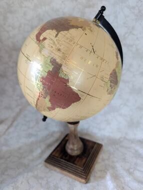 Broyhill Legacy Decorative World Globe on Wood Base – 15" Tall